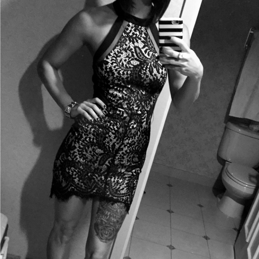 Elegant Black Lace Dress